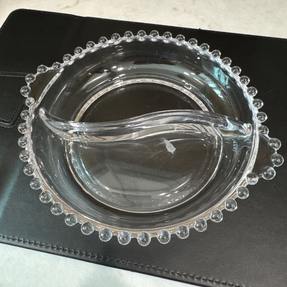 Vintage Imperial Glass Candlewick Clear Glass Divided Candy, Relish & Nut Dish